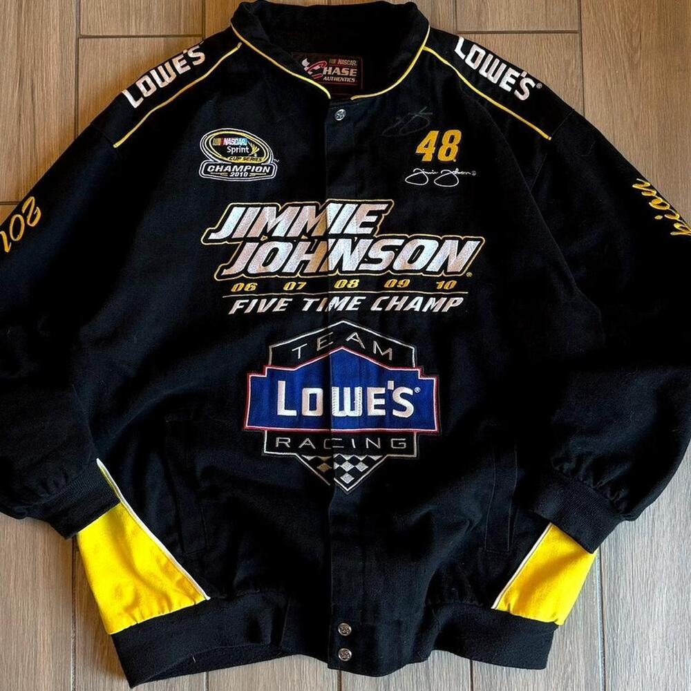 SIGNED 2010 Jimmie Johnson Championship Race Car Jacket - Size XL